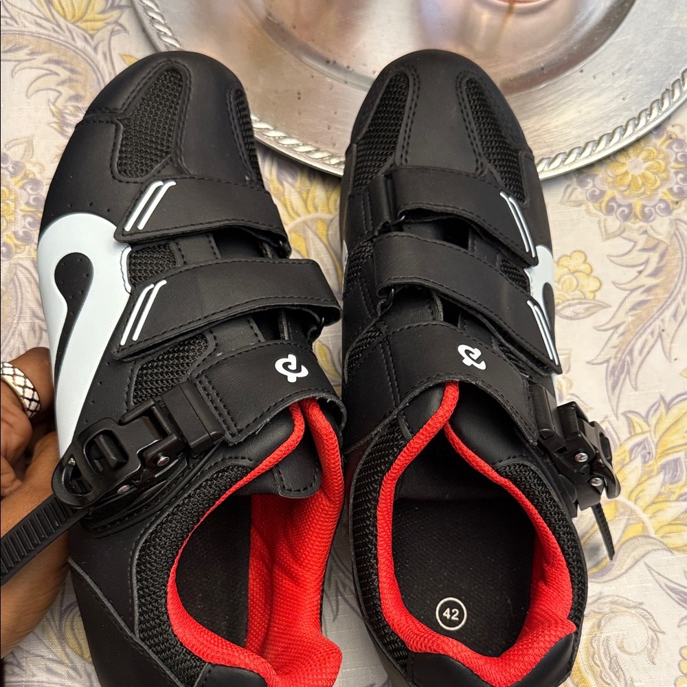 Peloton Black and Red Cycling Shoes